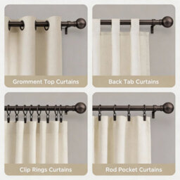 Oxford Homeware Satin Black Nickel Effect Extendable Curtain Pole With Metal Ball Finials, (L)700mm-1200mm (Dia)28mm - thumbnail 7