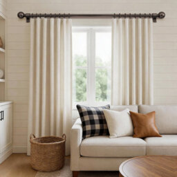 Oxford Homeware Satin Black Nickel Effect Extendable Curtain Pole With Metal Ball Finials, (L)700mm-1200mm (Dia)28mm - thumbnail 8