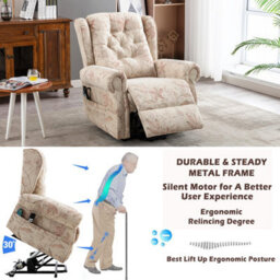 Btm Dual Motor Electric Lift Recliner Chair For Elderly Infinite Lay Flat Positions Heat Massage 300Lbs Capacity - thumbnail 9