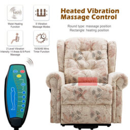 Btm Dual Motor Electric Lift Recliner Chair For Elderly Infinite Lay Flat Positions Heat Massage 300Lbs Capacity - thumbnail 8