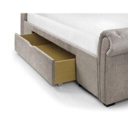Ashfield Premium Mink Chenille Sleigh Style Storage Bed Frame - King 5Ft (150Cm) + 2 Underbed Storage Drawers - thumbnail 2