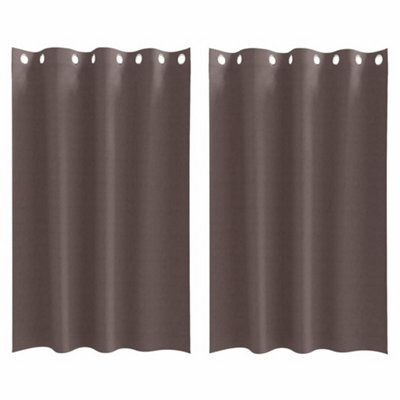 Berkfield Modern Curtains With Curtains 2 Pcs Dark Brown 175 X 140 Cm Polyester - image 1