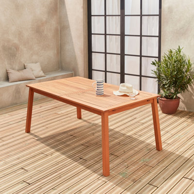 Sweeek - 8 To 10-Seater Extendable Wooden Garden Table Natural 240X100X75 Cm - Almeria 240Cm - image 1