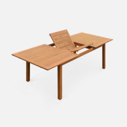 Sweeek - 8 To 10-Seater Extendable Wooden Garden Table Natural 240X100X75 Cm - Almeria 240Cm - thumbnail 4