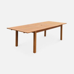 Sweeek - 8 To 10-Seater Extendable Wooden Garden Table Natural 240X100X75 Cm - Almeria 240Cm - thumbnail 2