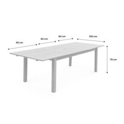 Sweeek - 8 To 10-Seater Extendable Wooden Garden Table Natural 240X100X75 Cm - Almeria 240Cm - thumbnail 8