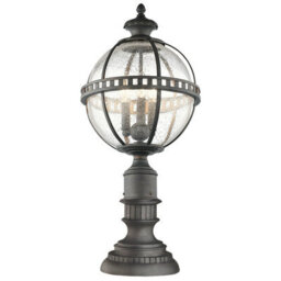 Stylish Outdoor Ip44 3 Bulb Led Pedestal Light In Londonderry Finish - thumbnail 1
