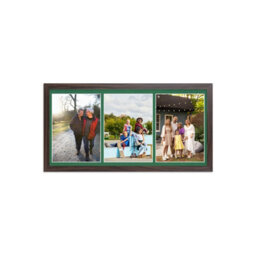 AK Frames 16X8 Silver Sleek Multi Photo Frame With Emerald Mount - Holds 3 Apertures (3X) 7X5 Photos