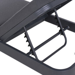 Beliani Sun Lounger Nettuno Reclining Metal Graphite Grey - thumbnail 7