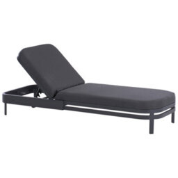 Beliani Sun Lounger Nettuno Reclining Metal Graphite Grey