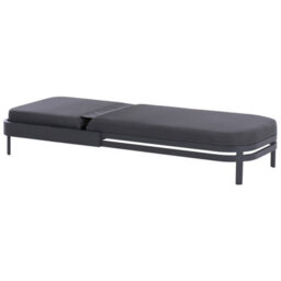 Beliani Sun Lounger Nettuno Reclining Metal Graphite Grey - thumbnail 4
