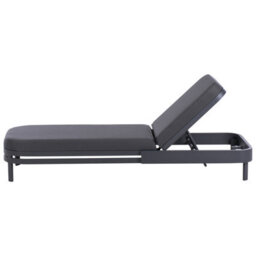 Beliani Sun Lounger Nettuno Reclining Metal Graphite Grey - thumbnail 6