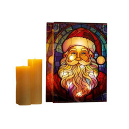 Premier Gl Santa Led Christmas Decoration Red/blue (One Size) - thumbnail 3
