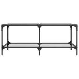 Berkfield Coffee Table With Transparent Glass Top 98.5X50X40 Cm Steel - thumbnail 4