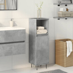 Berkfield Bathroom Cabinet Concrete Grey 30X30X100 Cm Engineered Wood - thumbnail 3