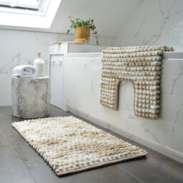 Allure Bath Fashions Marl Chunky Bobble Toilet Mat Non Slip - Natural - thumbnail 3