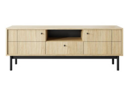 Arte Elegant Japandi Tv Cabinet H570mm W1530mm D390mm In Oak Linea - Scandinavian-Inspired Media Centre - thumbnail 2