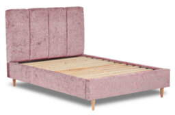 Divan Base Direct Zen Fabric Bed With Fluted Headboard Panels Bed Base Only 5Ft King- Pavia Powder - thumbnail 2