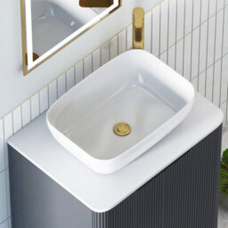 Royal Bathrooms Avenza 600mm Matt Obsidian Black Wall Hung Bathroom Countertop Vanity Unit 1 Drawer With Elva Basin - thumbnail 7