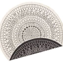 The Rugs Porto Reversible Indoor Outdoor Round Rug Flatweave Polypropylene Design In Black - thumbnail 3