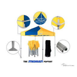 3M X 3M Heavy Duty Gazebo - Yellow/blue - thumbnail 3
