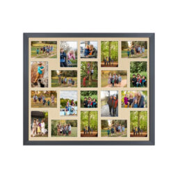 AK Frames 80X70Cm Dark Grey Classic Multi Photo Frame With Ivory Mount - Holds 20 Apertures (18X) 6X4, (2X) 4X4 Photos - thumbnail 1