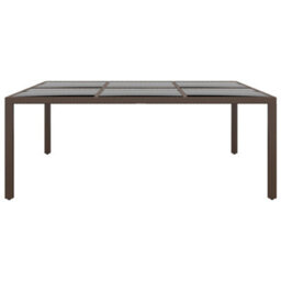 Walplus Garden Table With Glass Top Brown 200X150X75 Cm Rattan - thumbnail 2