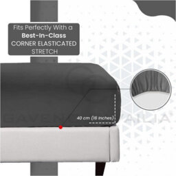 Gc Gaveno Cavailia Percale Deep Fitted Sheet King Black Extra Deep Pocket 16 Inch (40 Cm) - thumbnail 5