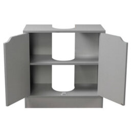 Urbn-Living Urbnliving Height 60Cm Bathroom Sink Grey Cabinet With Full Pedestal - thumbnail 3