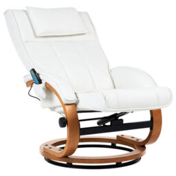 Beliani Massage Chair Majestic With Footstool Faux Leather White - thumbnail 6