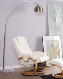 Beliani Massage Chair Majestic With Footstool Faux Leather White - thumbnail 2