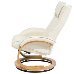 Beliani Massage Chair Majestic With Footstool Faux Leather White - thumbnail 4
