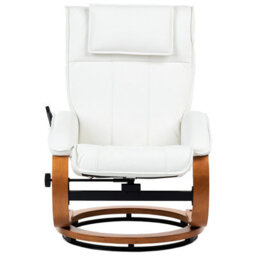 Beliani Massage Chair Majestic With Footstool Faux Leather White - thumbnail 7