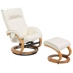 Beliani Massage Chair Majestic With Footstool Faux Leather White - thumbnail 8