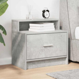 Berkfield Bedside Cabinet With Drawer Concrete Grey 51X31X47 Cm - thumbnail 3