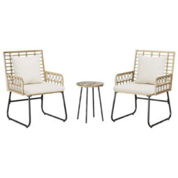 Berkfield Garden Dining Set 3 Pcs Poly Rattan, Steel - thumbnail 8