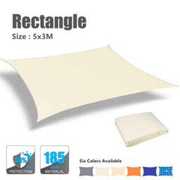 5X3M Waterproof Sun Shade Sail Awning Canopy For Outdoor Garden Patio Camping