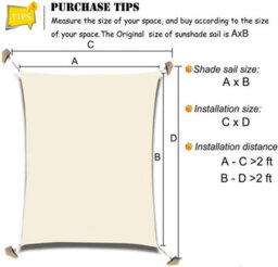 5X3M Waterproof Sun Shade Sail Awning Canopy For Outdoor Garden Patio Camping - thumbnail 3