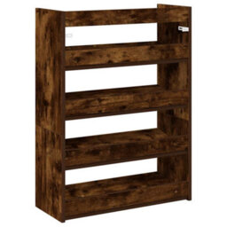 Berkfield Shoe Rack Smoked Oak 80X25X61.5 Cm Engineered Wood - thumbnail 6