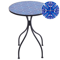 Beliani Bistro Table Cigliano 60 Cm 60 Cm Metal Black - thumbnail 1