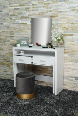 Urbn-Living Urbnliving 88Cm Height White Wooden Pull Out Workstation Desk Display Table Storage Furniture - image 1