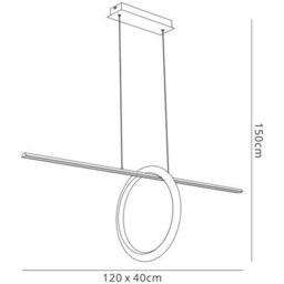Luminosa Lighting Luminosa Kitesurf Loop Under Linear Pendant, 30W Led, 3000K, 2400Lm, Black - thumbnail 7