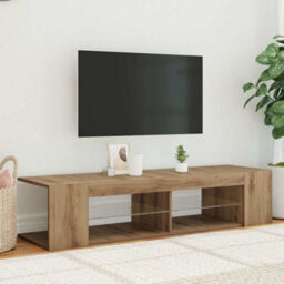 Berkfield Modern Tv Cabinet With Led Lights Artisan Oak 135X39X30 Cm Engineered Wood - thumbnail 4
