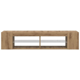 Berkfield Modern Tv Cabinet With Led Lights Artisan Oak 135X39X30 Cm Engineered Wood - thumbnail 7
