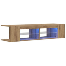 Berkfield Modern Tv Cabinet With Led Lights Artisan Oak 135X39X30 Cm Engineered Wood - thumbnail 3