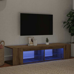 Berkfield Modern Tv Cabinet With Led Lights Artisan Oak 135X39X30 Cm Engineered Wood - thumbnail 2