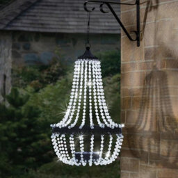 Solar Powered Acrylic Crystal Chandelier Light Outdoor Garden Cool White - thumbnail 6