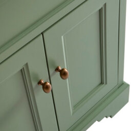 Homestylestore Pastel Green And Oak 645mm Bathroom Vanity Unit And Brushed Copper Classic Round Handles - thumbnail 5