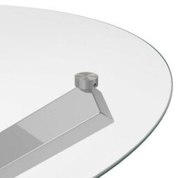 Wyld Haus San Sebastian Round Clear Glass Dining Table With Silver Metal Legs 4-Seater - thumbnail 5