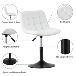 MCC Direct Dressing Table Chair Height Adjustable Vanity Stool - Drake - thumbnail 3